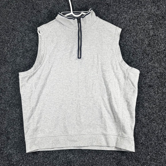 Bobby Jones Other - Bobby Jones Mens XL Gray 100% Peruvian Pima Cotton Quarter Zip Sweater Vest Golf